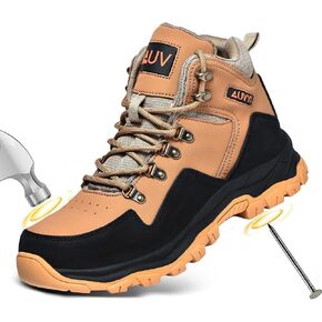 Waterproof Steel Toe Work Boots for Men Safety Non Slip Comfortable Industrial & Construction Boots