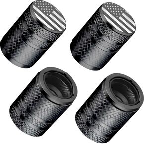 Tire Valve Stem Caps - (4 Pack) Premium Metal Air Caps with Plastic Liner, Durable, Corrosion Resistant and Leak-Proof, Universal Fit for Cars, Trucks, Motorcycles, and Bikes - Red