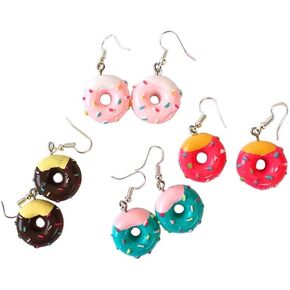 Lovely Donut Cake Dangle Earrings Acrylic Food Imitate Jewelry Donut Earrings for Women