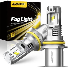 AUXITO 9005 Bulbs, 44000LM 1000% Super Bright 6000K White with Cooling Fan HB 3/HB3u Fog Light, Pack of 2
