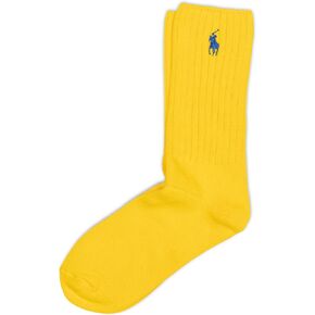 POLO RALPH LAUREN Womens Casual Solid Color Crew Socks 1 Pair Combed Cotton Comfort