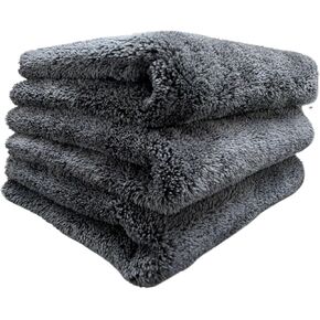 Freebird 600 Edgeless Microfiber Towels, for Quick Detailers, Waterless Wash, Spray Waxes for Touch Ups, 70/30 Premium Korean Microfiber,16x16 inches, 600 GSM, Gray, (3 Pack)