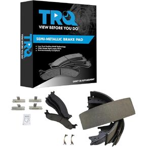 TRQ Brake Pads Semi-Metallic Compatible with 95-06 Ford
