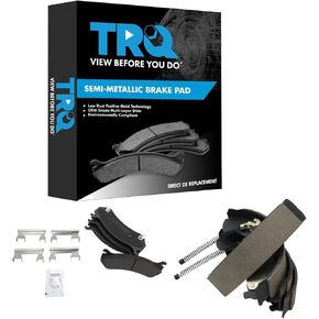 TRQ Brake Pads Semi-Metallic Compatible with 2005-2006 Chevrolet Silverado 1500 2007 Silverado 1500 Classic GMC Sierra 1500 Sierra 1500 Classic