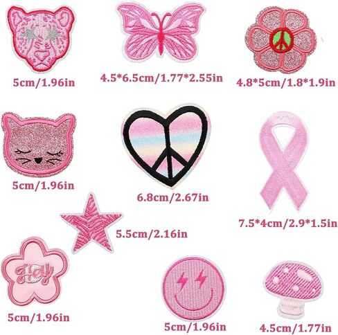 16 Pieces Hippie Patches Iron on Vintage Patches Groovy Boho Peace Sign Embroidered Repair Decoractive Patches Kit for Sew on Clothing Backpack Jackets Jeans Shirt DIY Craft Decorations in Saudi Arabia
