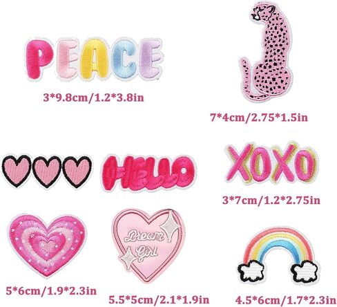 16 Pieces Hippie Patches Iron on Vintage Patches Groovy Boho Peace Sign Embroidered Repair Decoractive Patches Kit for Sew on Clothing Backpack Jackets Jeans Shirt DIY Craft Decorations in Saudi Arabia