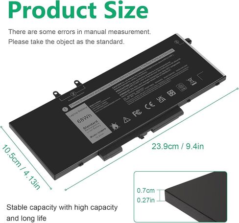 بطارية Asuncell 68WH 4GVMP لـ Dell Latitude 5400 E5400 5500 E5500 Precision 3540 3550 Series INS 7590 7591 7791 2-in-1 Series RF7WM 0X77XY 0C5GV2 9JRYT MCV1G 1V1XF ، 7.6V 4-Cell in Saudi Arabia