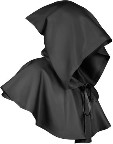 Unisex Halloween Grim Cowl Cloak Medieval Wicca Pagan Hooded Cape Christmas Cosplay Costumes Poncho For Men Women in Kuwait
