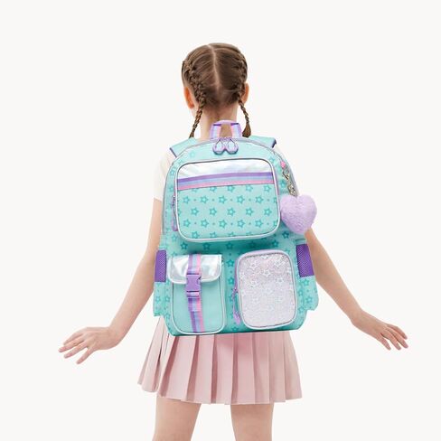 Meetbelify Backpack with Wheels for Girls Rolling Backpack Cute Carry on Backpack for Elementary Student in Kuwait