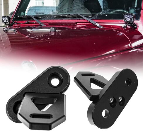 JL Dual Light Bar Mount Brackets CNC A-Pillar Offroad LED Hood Pod Fog Lamp Mounting Stand Ditch Light Cowl Holder,2PCS Black Aluminum Alloy Mounts for Wrangler JL JLU 4xe Gladiator JT Accessories in Saudi Arabia