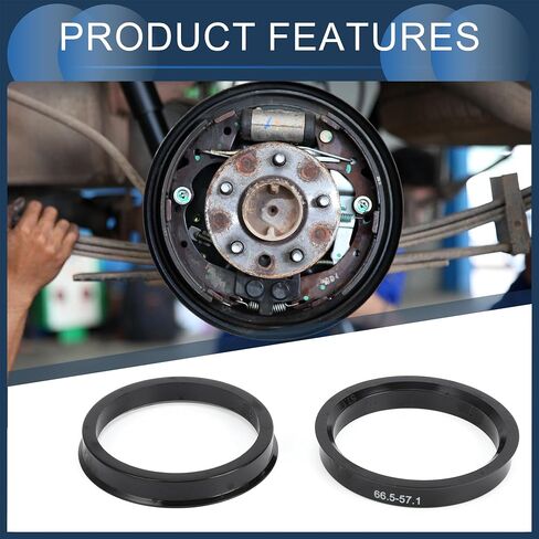 Hub Centric Rings,57.1mm ID 66.5mm OD Car Wheel Hubrings ABS Plastic Black,4pcs in Saudi Arabia