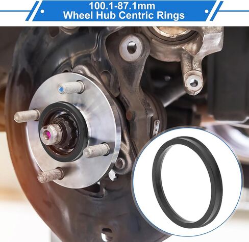 100.1mm to 87.1mm Car Wheel Hub Centric Rings Black Polycarbonate Wheels Center Shaft Shock Absorbing Hubrings 4 Pcs in Saudi Arabia