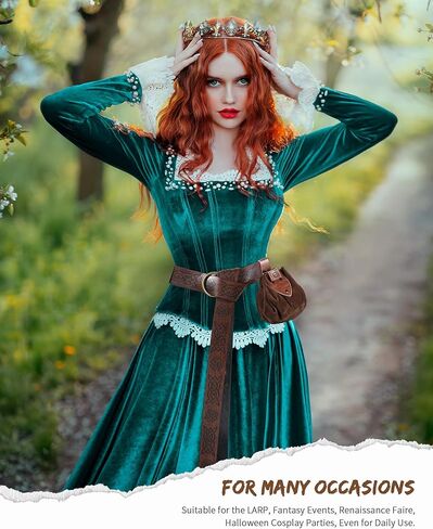 Panitay 2 Pcs Medieval Viking Belt Pouch Set Halloween Renaissance Accessories Faux Leather Belt Pouch for Men Women in Kuwait