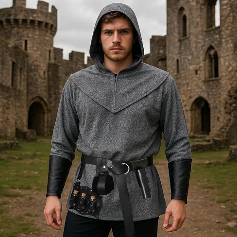 Renaissance Chain Mail Armor Tunic Shirt Medieval Knight Costume Set in Saudi Arabia