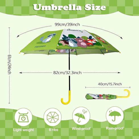 Kids Umbrella, Safety Windproof Umbrella with Easy-Grip Hook Handle for Toddler Girls and Boys in Saudi Arabia