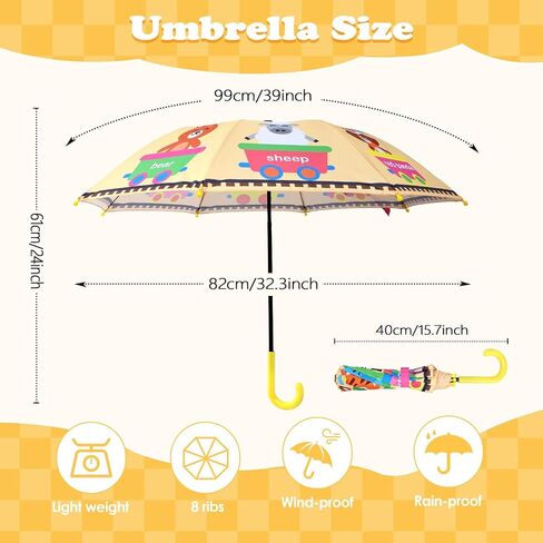 Kids Umbrella, Safety Windproof Umbrella with Easy-Grip Hook Handle for Toddler Girls and Boys in Saudi Arabia