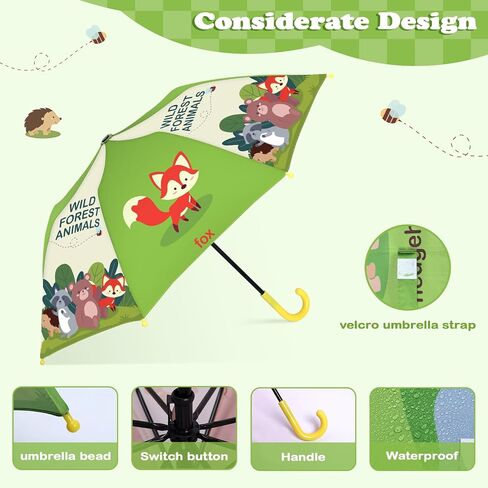 Kids Umbrella, Safety Windproof Umbrella with Easy-Grip Hook Handle for Toddler Girls and Boys in Saudi Arabia