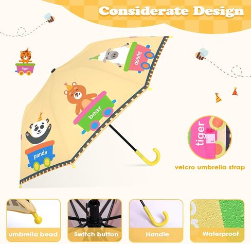 Kids Umbrella, Safety Windproof Umbrella with Easy-Grip Hook Handle for Toddler Girls and Boys in Saudi Arabia