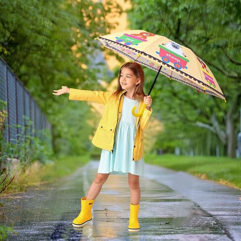 Kids Umbrella, Safety Windproof Umbrella with Easy-Grip Hook Handle for Toddler Girls and Boys in Saudi Arabia