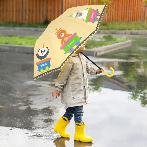 Kids Umbrella, Safety Windproof Umbrella with Easy-Grip Hook Handle for Toddler Girls and Boys in Saudi Arabia