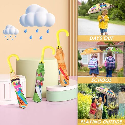 Kids Umbrella, Safety Windproof Umbrella with Easy-Grip Hook Handle for Toddler Girls and Boys in Saudi Arabia