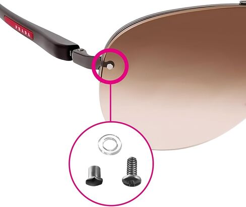 Replacement Screws for Prada Eyeglasses Sunglasses to Mount Lenses (Gunmetal) in Kuwait
