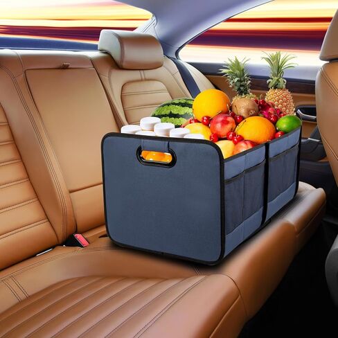 Car Trunk Organizer for Car SUV, Collapsible Multi-Compartment Car Organizers Foldable 600D Oxford Polyester (blue) in Saudi Arabia