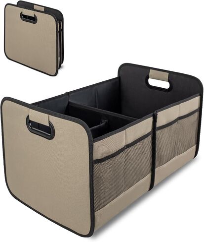 Car Trunk Organizer for Car SUV, Collapsible Multi-Compartment Car Organizers Foldable 600D Oxford Polyester (blue) in Saudi Arabia