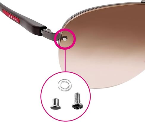 Replacement Screws for Prada Eyeglasses Sunglasses to Mount Lenses (Gunmetal) in Kuwait