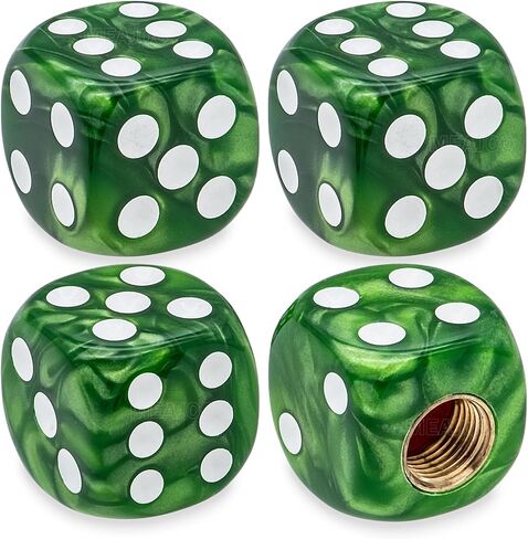 4pcs Pearl Pattern Dice Dice Ralve Caps ، حماية الهواء المقاومة للتسرب | أغطية صمام إطارات عالمية خفيفة الوزن للسيارات وسيارات الدفع الرباعي والشاحنات والدراجات والدراجات النارية والدراجات (الأزرق) in Kuwait