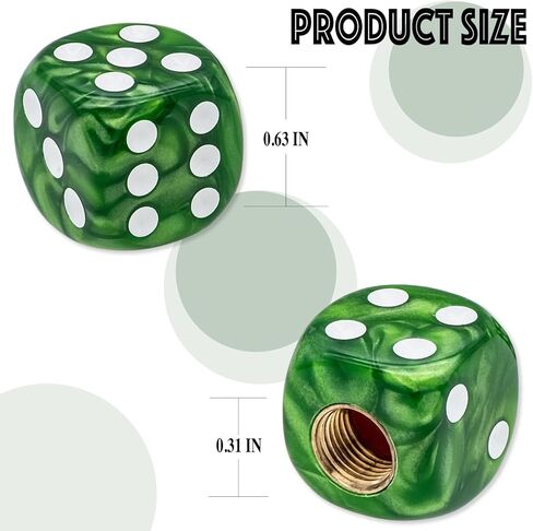 4pcs Pearl Pattern Dice Dice Ralve Caps ، حماية الهواء المقاومة للتسرب | أغطية صمام إطارات عالمية خفيفة الوزن للسيارات وسيارات الدفع الرباعي والشاحنات والدراجات والدراجات النارية والدراجات (الأزرق) in Kuwait
