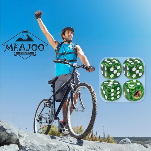 4pcs Pearl Pattern Dice Dice Ralve Caps ، حماية الهواء المقاومة للتسرب | أغطية صمام إطارات عالمية خفيفة الوزن للسيارات وسيارات الدفع الرباعي والشاحنات والدراجات والدراجات النارية والدراجات (الأزرق) in Kuwait