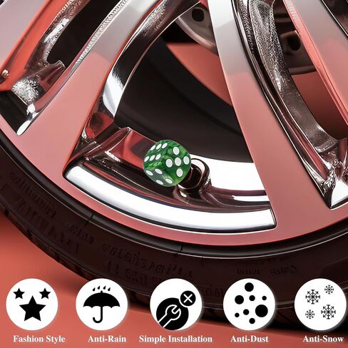 4pcs Pearl Pattern Dice Dice Ralve Caps ، حماية الهواء المقاومة للتسرب | أغطية صمام إطارات عالمية خفيفة الوزن للسيارات وسيارات الدفع الرباعي والشاحنات والدراجات والدراجات النارية والدراجات (الأزرق) in Kuwait