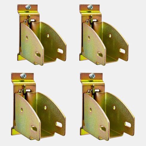 E-Track Wood Beam End Socket with Etrack Single Slots, Shelf Brackets for 2x4 & 2x6 Wood Beam Custom Storage in Box Truck, Enclosed Trailer, Garage, Warehouse, Workshop (Gold Galvanized) in Kuwait