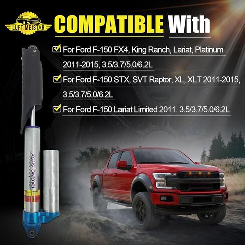 امتصاص الصدمات الخلفي BL3Z-18125-K متوافق مع Ford F-150 FX4 ، King Ranch ، Lariat ، Platinum ، STX ، SVT Raptor ، XL ، XLT 2011-2015 ، 3.5/3.7/5.0/6.2LASH24541 ، ASH-24541 ، BL3Z-18 in Kuwait