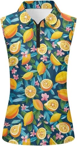 Sleeveless Golf Shirts for Women Lightweight Casual Loose V Neck Zip Up Tank Top Tennis Shirts for Women Plus Size in Saudi Arabia