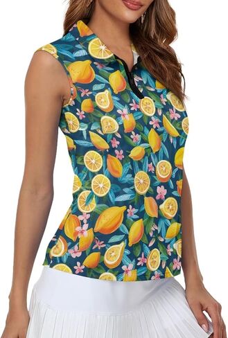 Sleeveless Golf Shirts for Women Lightweight Casual Loose V Neck Zip Up Tank Top Tennis Shirts for Women Plus Size in Saudi Arabia