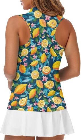 Sleeveless Golf Shirts for Women Lightweight Casual Loose V Neck Zip Up Tank Top Tennis Shirts for Women Plus Size in Saudi Arabia