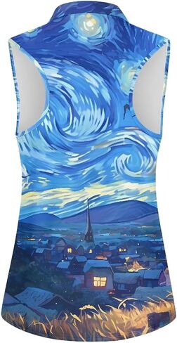 Sleeveless Golf Shirts for Women Lightweight Casual Loose V Neck Zip Up Tank Top Tennis Shirts for Women Plus Size in Saudi Arabia