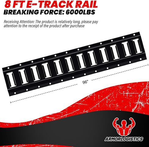 مجموعة سكة حديد ربطة عنق الإلكترونية ، 2 'e track Rail 4 Pack للمرائب ، الشاحنات ، المقطورات ، تعادل الدراجات النارية ، معطف مسحوق ، 6000 رطل قوة كسر in Kuwait