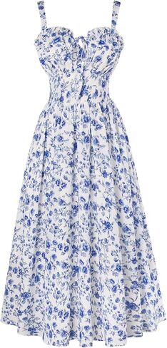 Scarlet Darkness Summer Dresses for Women 2026 Floral Corset Dress Long Milkmaid Dress with Pocket in Saudi Arabia