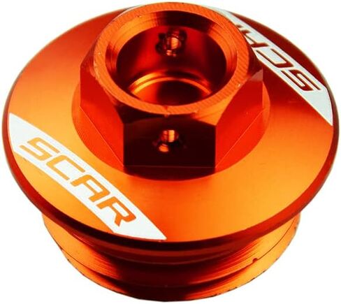 SCAR Oil Filler Plug Cap Compatible with KTM SX SXF EXC EXCF XC XCW XCF XCFW TPI 50 65 85 125 150 200 250 300 350 450 500 HUSQVARNA GASGAS SHERCO - Orange in Saudi Arabia
