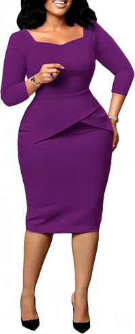 Church Dress for Womens Casual Bodycon Dresses Elegance Midi Wrap Dresses Teacher Office Suiting Modest Business Outfits in Kuwait