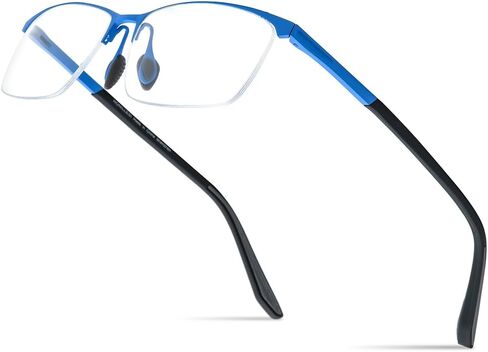 Pure Titanium Glasses Frame Men Semi Rimless Square Eyeglasses Eyewear in Saudi Arabia