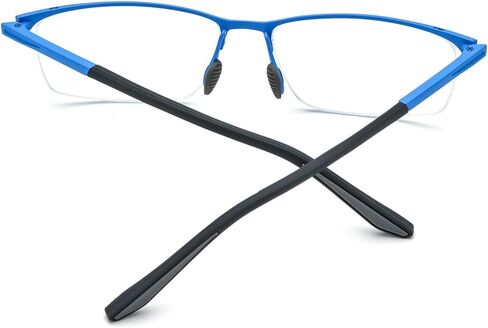 Pure Titanium Glasses Frame Men Semi Rimless Square Eyeglasses Eyewear in Saudi Arabia