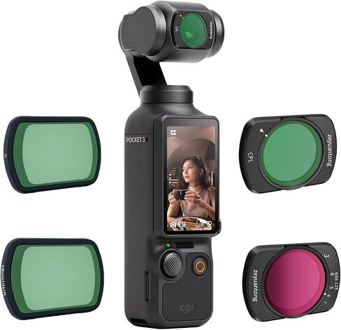 طقم مرشح عدسة مغناطيسية متوافق مع DJI OSMO Pocket 3,4 Pack CPL ND16 ND64 ND256، إطار نحيف للغاية وزجاج بصري عالي الدقة in Kuwait