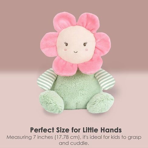 MON AMI Soft Baby Rattle Toy Set of 2 Pcs – 6", Flower Shaped Plush Stuffed Rattle for Newborns, Babies, Sensory Development Toys for Infants & Toddlers in Kuwait