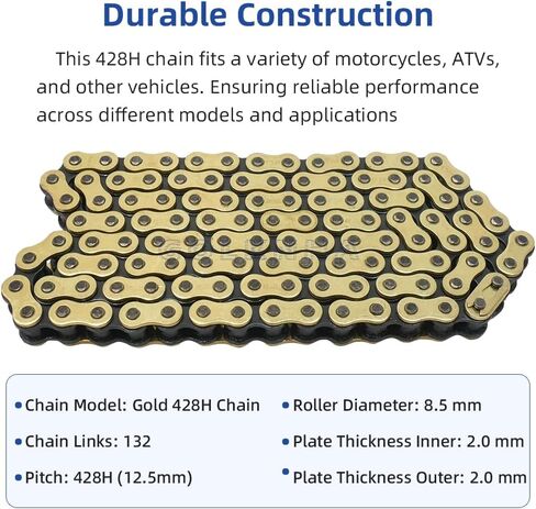 428H Drive Chain 118 Link with 6pcs Connecting Master Link Compatible with XR100 XR100R CRF100F CRF125FB YZ85 Motorcycle ATV Dirt Bike Seamless Small Tub with Chain Breaker in Saudi Arabia