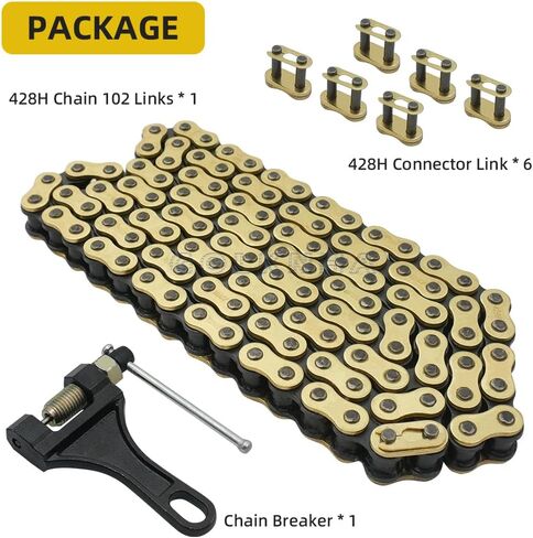428H Drive Chain 118 Link with 6pcs Connecting Master Link Compatible with XR100 XR100R CRF100F CRF125FB YZ85 Motorcycle ATV Dirt Bike Seamless Small Tub with Chain Breaker in Saudi Arabia