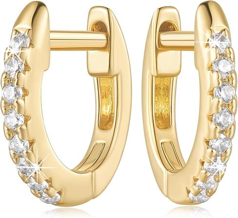 Gold Hoop Earrings for Women 14K Gold Earrings Dazzling Cubic Zirconia Lightweight Gold Earrings for Women Gifts for Women 20mm in Saudi Arabia